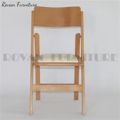 صندلی های تاشو چوب قهوه ای با صندلی های پددار