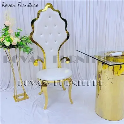 صندلی عروس و داماد ورق استیل طلایی